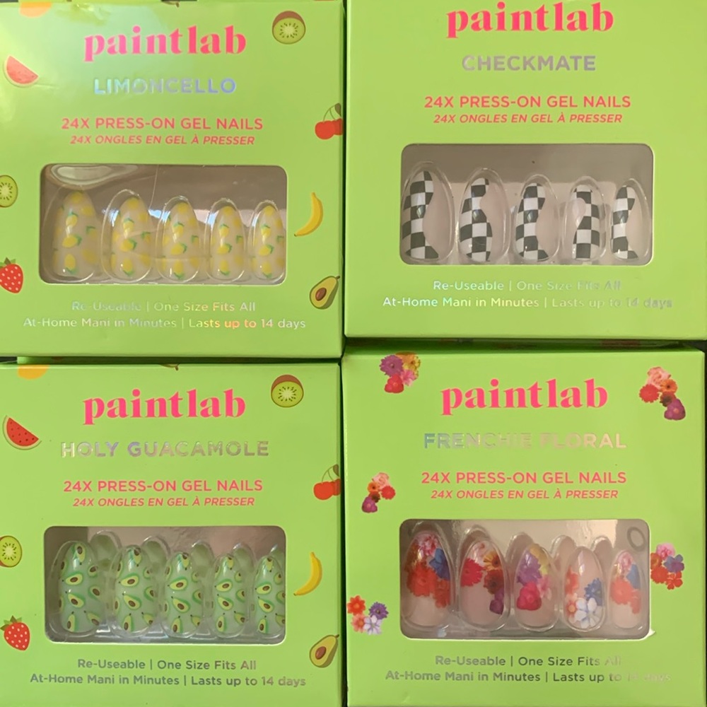 Paintlab lot of four nail art press-on nail sets